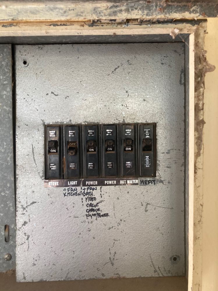 old quicklag circuit breakers better than wire fuses but no RCD