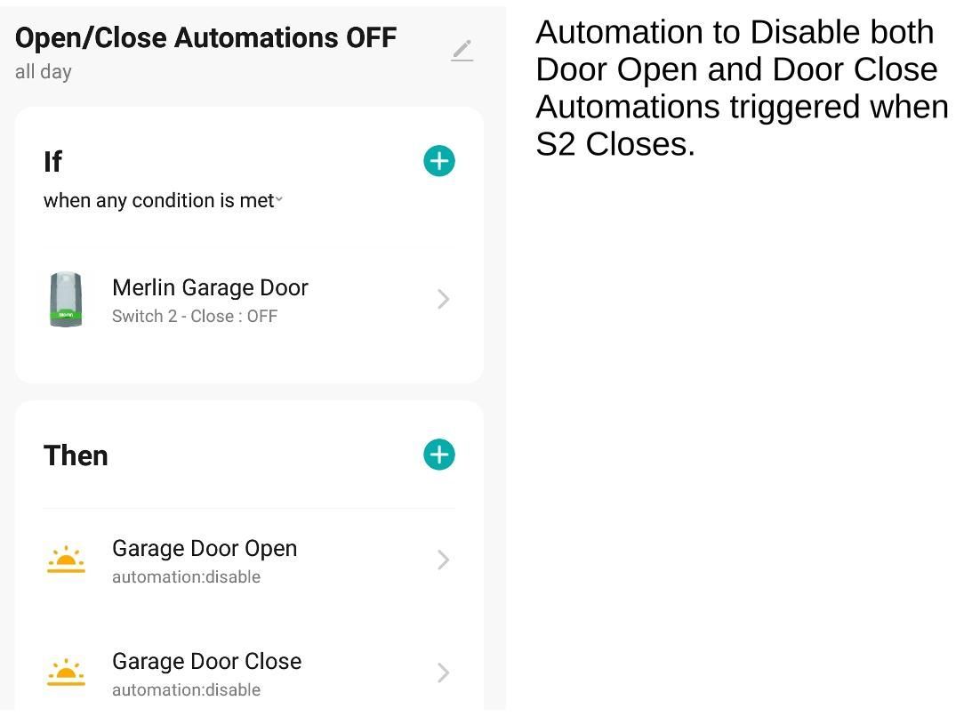 Disable Door Open Close Automation