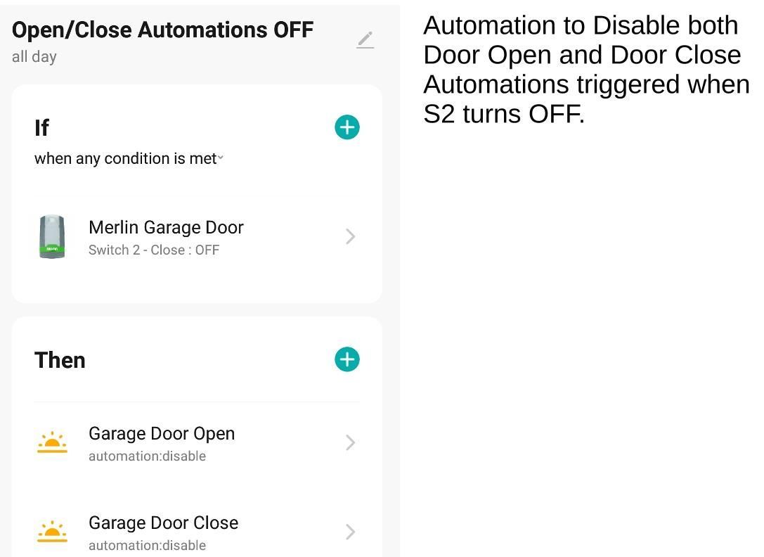 Automation to Disable Open / Close Automations