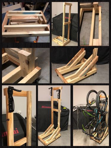 timber bike stand
