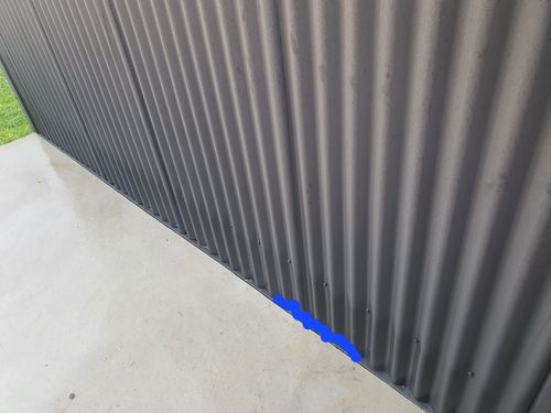 Gap between channel and corrugated wall from outside